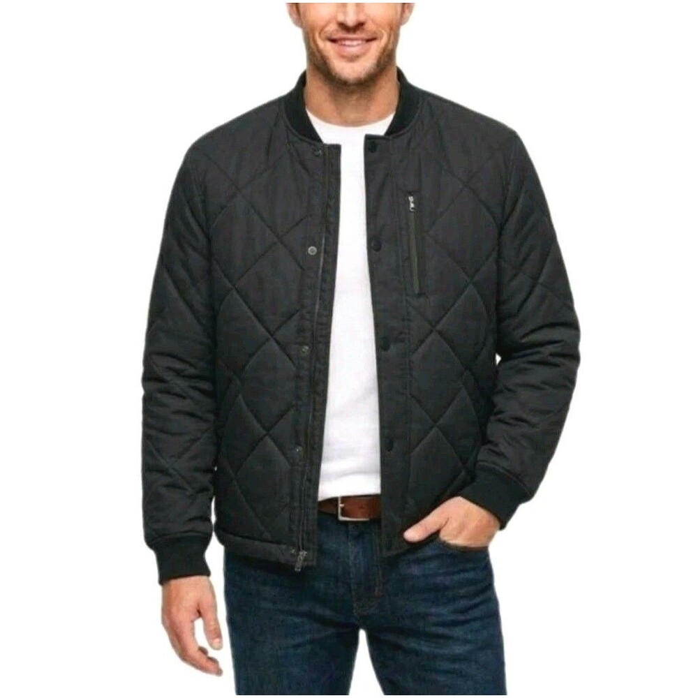 Banana Republic Quilted Bomber Flight Jacket Midweight Black Men's Size L